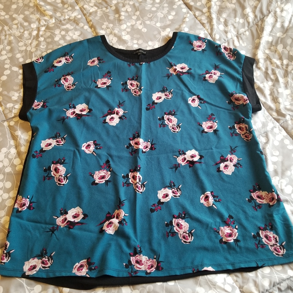Floral/Teal blouse